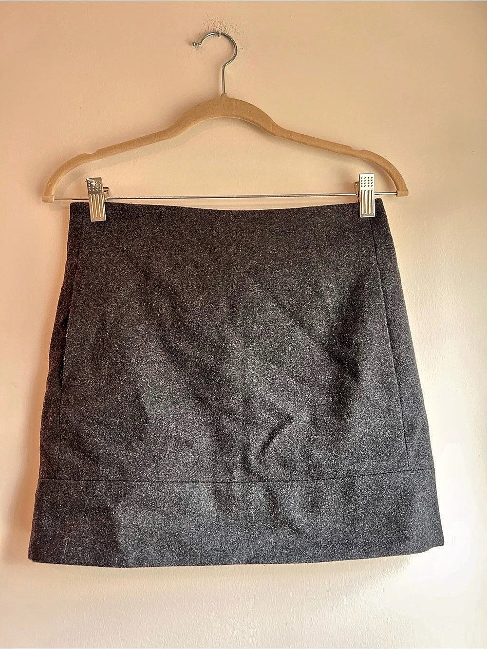 J.Crew Gray Wool Mini Skirt Size 00 Like New